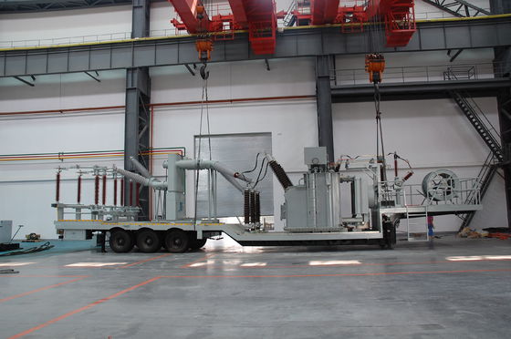 132kv προκατασκευασμένο κινητό όχημα έκτακτης ανάγκης υποσταθμών μετασχηματιστών που τοποθετείται